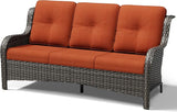 Joyside Outdoor Patio Couch, 3 Seater Outdoor Wicker Sofa with High Back, Deep Seating, Wide Armrest, Thickened Cushions - Photo 8