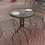 Flash Furniture Bellamy 23.75'' Round Tempered Glass Metal Table, Bronze - Photo 7
