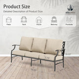 HERA'S HOUSE Patio Furniture Sofa, All-Weather Outdoor 3 Seats Couch - Photo 2