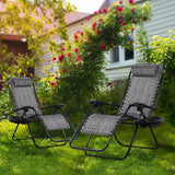 Nazhura Set of 2 Relaxing Recliners Patio Chairs Adjustable Steel Mesh Zero Gravity Lounge Chair Beach Chairs with - Photo 9