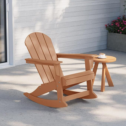 WestinTrends Malibu Outdoor/Patio Poly Adirondack Rocking Chair, Teak