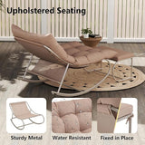 Outdoor Rocking Chairs Set of 2, Modern Papasan Rocking Chairs with Cushions - Photo 9