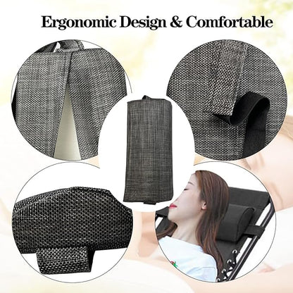 Zero Gravity Chair Set of 2 Replacement Pillow Headrest with Elastic Band, Universal Soft Removable Padded Cushion Head Pillow for Zero Gravity Lounge Chair, Folding Patio Lawn Recliner Chair, Grey