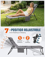 KingCamp Lounge Chair with face Hole, 400LBS Tanning Chairs for Outside - Photo 6