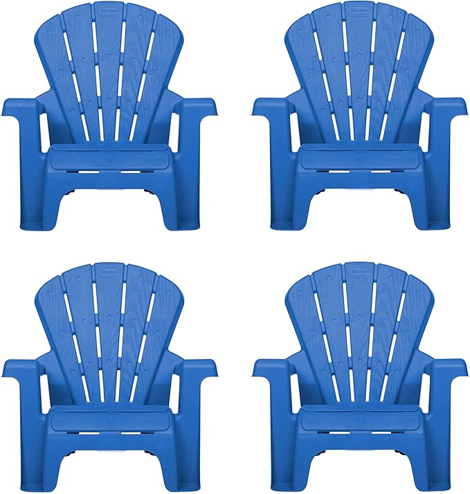 Little Tikes Kids Garden Chair 4 Pack in Blue, Outdoor Toddler Activity Adirondack Chairs for Picnic, Garden, Patio - Photo 1
