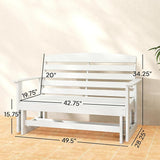 Outsunny 2-Person Outdoor Glider Bench Patio Double Swing Rocking Chair Loveseat w/Slatted HDPE Frame for Backyard - Photo 3