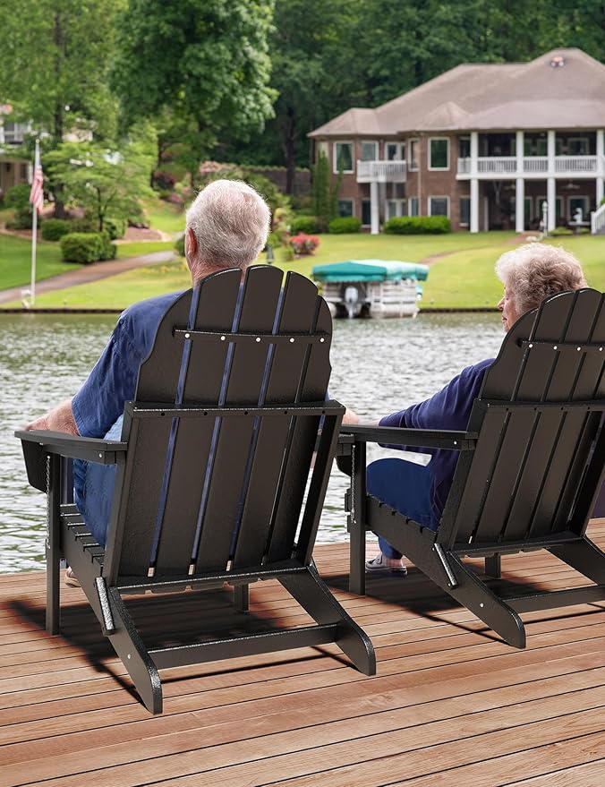 Folding Adirondack Chair - Durable HDPE Poly Lumber All-Weather Resistant - Photo 8