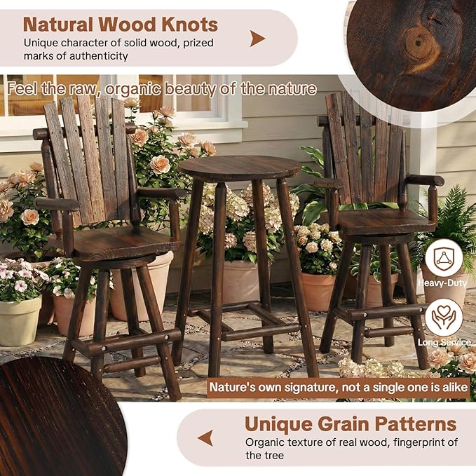 HOMEDIARY 3 Piece Outdoor Bar Set - Photo 6