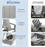 FOOWIN Folding Adirondack Chair Set of 6, HDPE Adirondack Chairs with Cup Holder - Photo 3