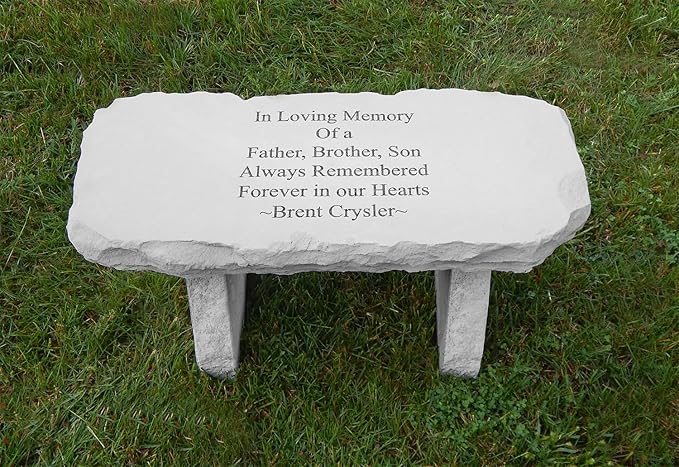 Kay Berry Custom Medium Stone Bench Personalized Memorial Garden Decor - Photo 1