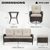 Joyside Wicker Patio Furniture Set, 9 Piece Outdoor Furniture Set with Thickened Cushions, High Back, Deep Seating - Photo 2
