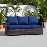 3-Seater Deep Seat Outdoor Sofa - High Back Patio Couch with Water-Resistant Cushions, All-Weather PE Rattan for Patio - Photo 2