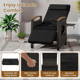 HAPPYGRILL Outdoor Rattan Wicker Chaise Lounge Recliner Chair with Adjustable Backrest & Footrest - Photo 6