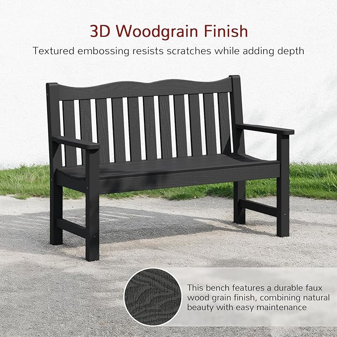 Stoog Weatherproof Outdoor Bench & Outdoor Chairs Set, Patio Furniture Set, Include 2 Garden Chairs and 1 Garden Bench - Photo 8