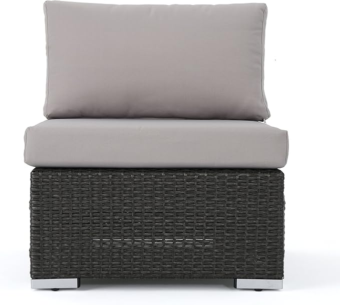 Christopher Knight Home Santa Rosa Outdoor Wicker Armless Sectional Sofa Seat with Aluminum Frame and Water Resistant - Photo 6
