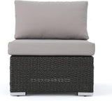 Christopher Knight Home Santa Rosa Outdoor Wicker Armless Sectional Sofa Seat with Aluminum Frame and Water Resistant - Photo 6