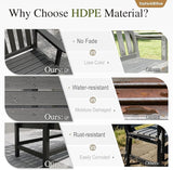 Sophia & William HDPE Outdoor Bench Weatherproof, 2-Person Garden Bench with Cup Holders, 700 lbs Capacity - Photo 8