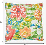 BrylaneHome 20" Square Throw Pillow - Patio & Outdoor - Water, Stain & Fade Resistant - Poppy Green - Photo 7