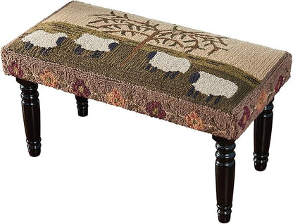 Park Designs Willow & Sheep Hooked Bench