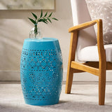 Christopher Knight Home Ruby Outdoor 12" Iron Side Table, Blue - Photo 4