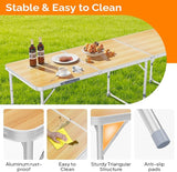 VINGLI 6ft Folding Camping Table with Carry Handle - Photo 4