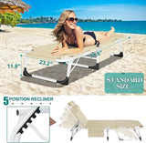 DoCred 3 in 1 Sun Tanning Chair with Face Arm Hole, Heavy Duty Folding Chaise Lounge Chairs - Photo 3