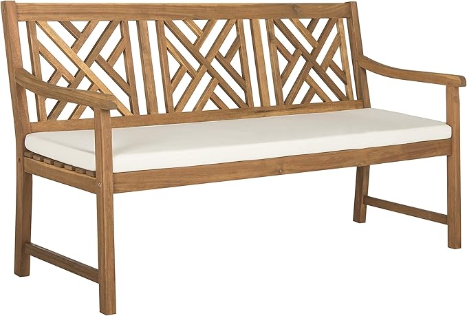 Safavieh PAT6738A Outdoor Collection Bradbury 3 Seat Bench