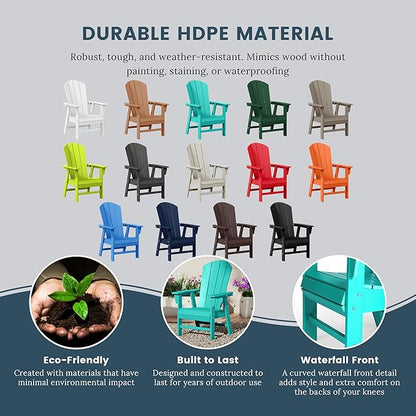 WO WESTIN OUTDOOR HDPE Laguna Adirondack Casual Patio Dining Chair,Turquoise