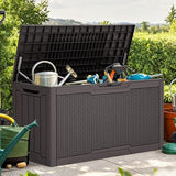 YITAHOME 80 Gallon Outdoor Storage Box, Large Water Resistant Resin Deck Box - Photo 6