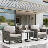 Rilyson Wicker Outdoor Patio Chairs Set - 3 Piece Rattan Patio Furniture Bistro Chairs Set with Waterproof Wicker - Photo 8