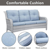Rilyson Patio Furniture Swivel Chairs Set - 6 PC Wicker Rattan Outdoor Sectional Conversation Sets with 2 Rocking Chair - Photo 5