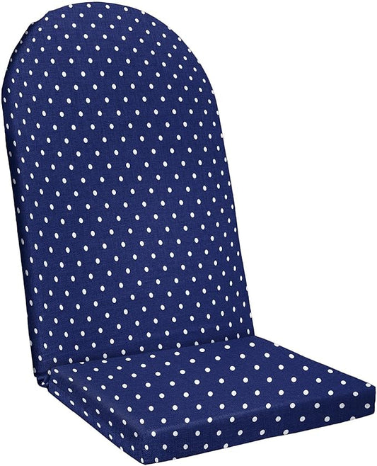 BrylaneHome Adirondack Chair Cushion - 44" L x 18" W x 2" H - Patio & Outdoor - Water, Stain & Fade Resistant - Evening Blue Dot
