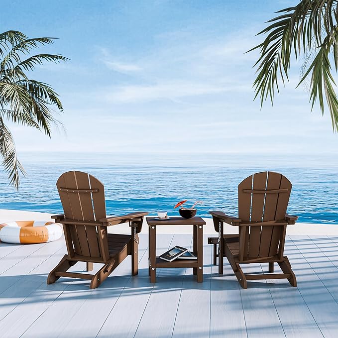 Outdoor Side Table, Double Layer Small Side Tables, All Weather Adirondack Side Table - Photo 2