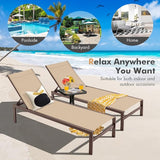 Tangkula Aluminum Lounge Chair Outdoor, Patio Adjustable Chaise Lounge with 6-Position Backrest, Aluminum Frame - Photo 9