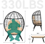 YITAHOME Egg Chair with Stand Outdoor Egg Lounge Chair with Cushion Wicker Chair PE Rattan Chair Footrest Included for - Photo 3
