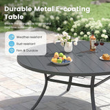 Patio Dining Table for 8-10, Round Metal Outdoor Table with 1.57" Umbrella Hole - Photo 4