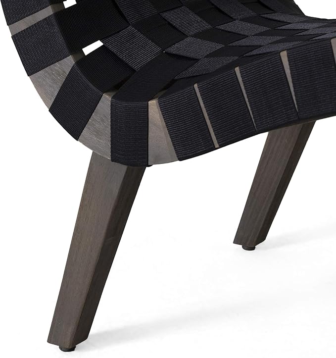 Christopher Knight Home Charlotter Outdoor Lounge Chair, Black + Gray