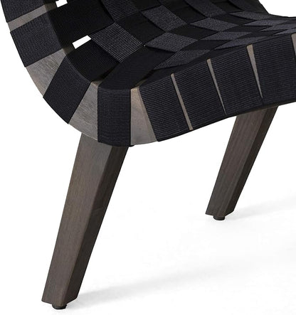 Christopher Knight Home Charlotter Outdoor Lounge Chair, Black + Gray