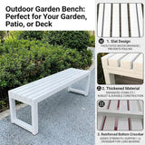 Outdoor Bench Backless Metal Garden Bench - Photo 4