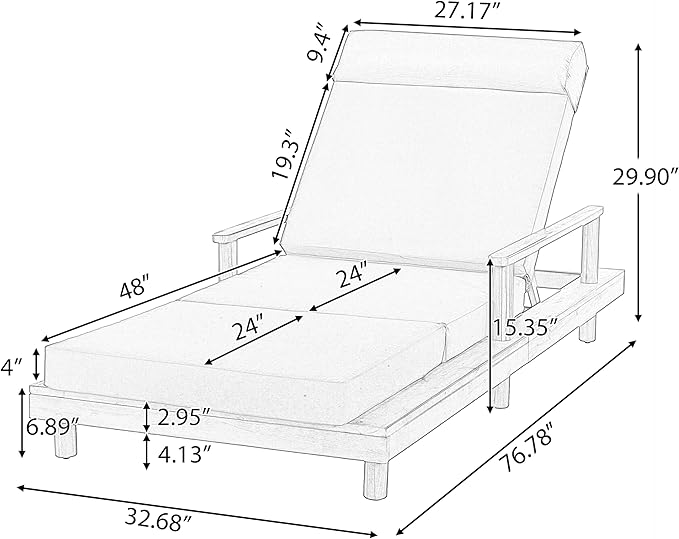 Christopher Knight Home Tuki Acacia Wood Chaise Lounge Chair Outdoor, Poolside Sun Lounger Recliner - Photo 2