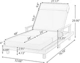Merax Acacia Wood Outdoor Chaise Lounge Chair Set of 4, Thick 4-Fold Cushion & Headrest, 3-Position Adjustable Backrest - Photo 2