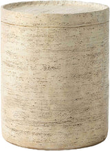COSIEST Outdoor Side Table, Cylinder Shaped MgO Patio End Table, Lightweight Accent Table with Tray Top - Photo 1