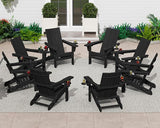 SERWALL Adirondack Chair Set of 6 with Dual Cup Holders, Folding Modern Adirondack Chairs - Photo 10