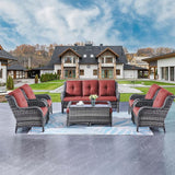 Rilyson Wicker Patio Furniture Chairs Set - 8 Piece Rattan Outdoor Patio Sectional Conversation Sets with Sofa - Photo 8