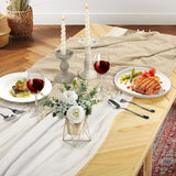 Folding Picnic Table with Table Runner, Portable Boho Low Picnic Table for Indoor Outdoor - Photo 4