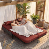 BULEXYARD 51.2" Double Chaise Lounge Outdoor, 2-Person PE Wicker Patio Daybed with Dual 5-Position Adjustable Backrest - Photo 4