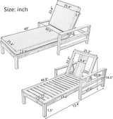 Polibi Acacia Wood Outdoor Lounge Chair with 3-Position Adjustable Backrest - Photo 2