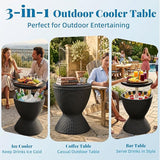 EFU Cooler Table, 8 Gallon Cooler Bar Table, Adjustable Height Multi-Functional Outdoor Cool Bar for Drinks Beer & Wine - Photo 4