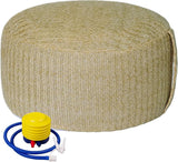 Woven Inflatable Ottoman with Air Pump D21”x H10” Outdoor Indoor Pouf Patio Footrest Stool with Portable Handle - Photo 1