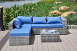 Outdoor Sectional Sofa Set Patio Furniture Sets All Weather PE Rattan Sectional Seating Group with Cushions and Table - Photo 3